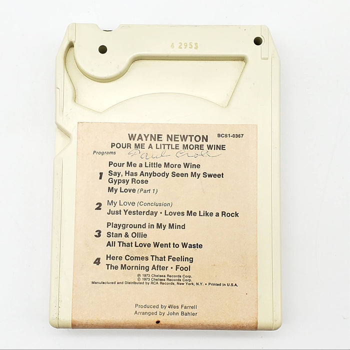 Wayne Newton Pour Me A Little More Wine 8-Track Tape Album Chelsea Records 1973