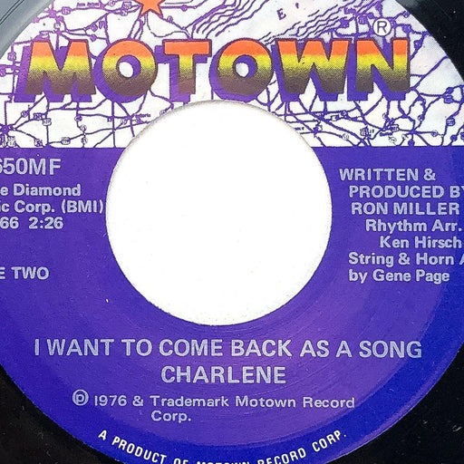 Charlene 45 RPM 7" Record I Want To Come Back as A Song / Used to Be 1650MF 1