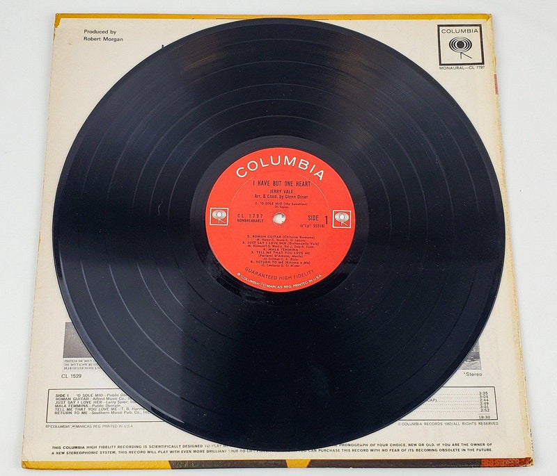 Jerry Vale I Have But One Heart Record LP CL 1797 Columbia 1962 4