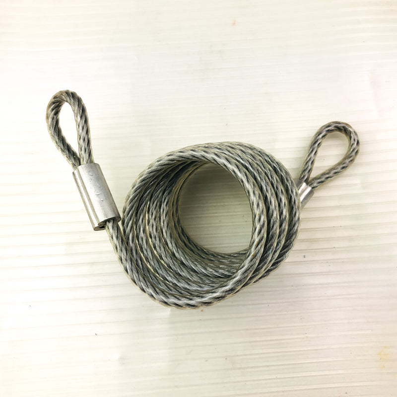 Master Steel Cable 6 ft Double Loop Lock Self Coil Vinyl Coated New NOS 65-0540