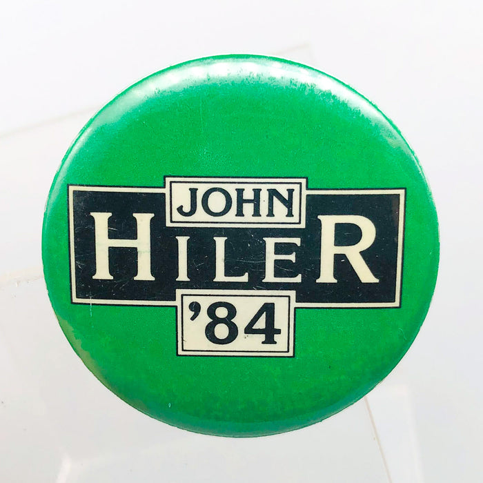 John Hiler 1984 Political Button 1.5" Pinback Campaign US Congress Vintage 1