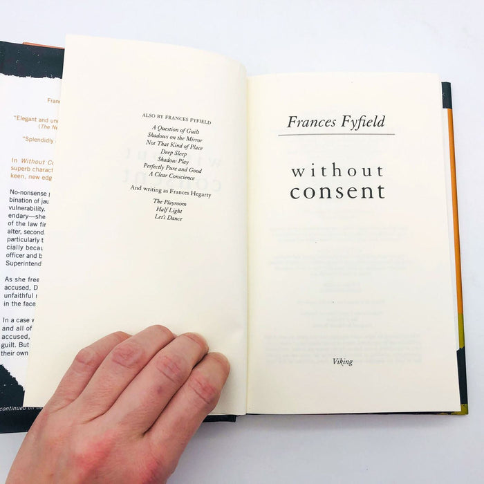 Frances Fyfield Book Without Consent Hardcover 1992 1st Edition Guilt Violence 7