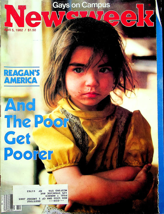 Newsweek Magazine April 5 1982 Reaganomics Poverty West Bank Smurfs Craze Debut