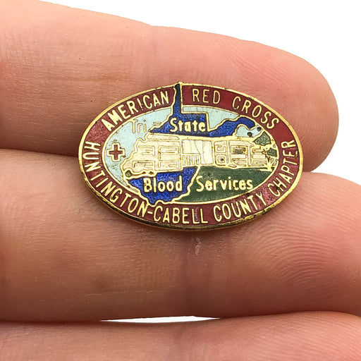 American Red Cross Lapel Pin Huntington-Cabell County Ch. State Blood Services 2