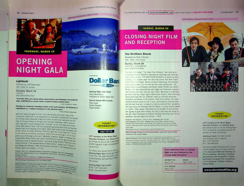 33rd Cleveland International Film Festival Program Brothers Bloom Adrien Brody