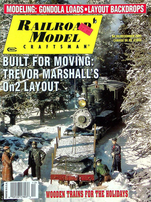 Railroad Model Craftsman Magazine December 2005 Vol 74 No 7 Marshalls On2 Layout