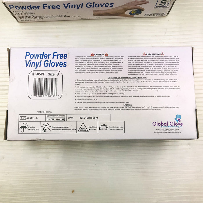 Vinyl Disposable Gloves Small Clear Food Safe Powder Latex Free 200-Pk 5 Mil FDA 7