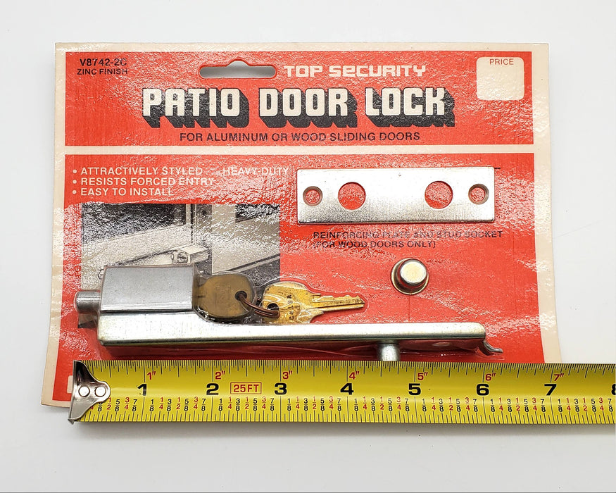 Patio Door Lock Sliding Doors Wood or Aluminum Keyed National Lock Zinc Finish