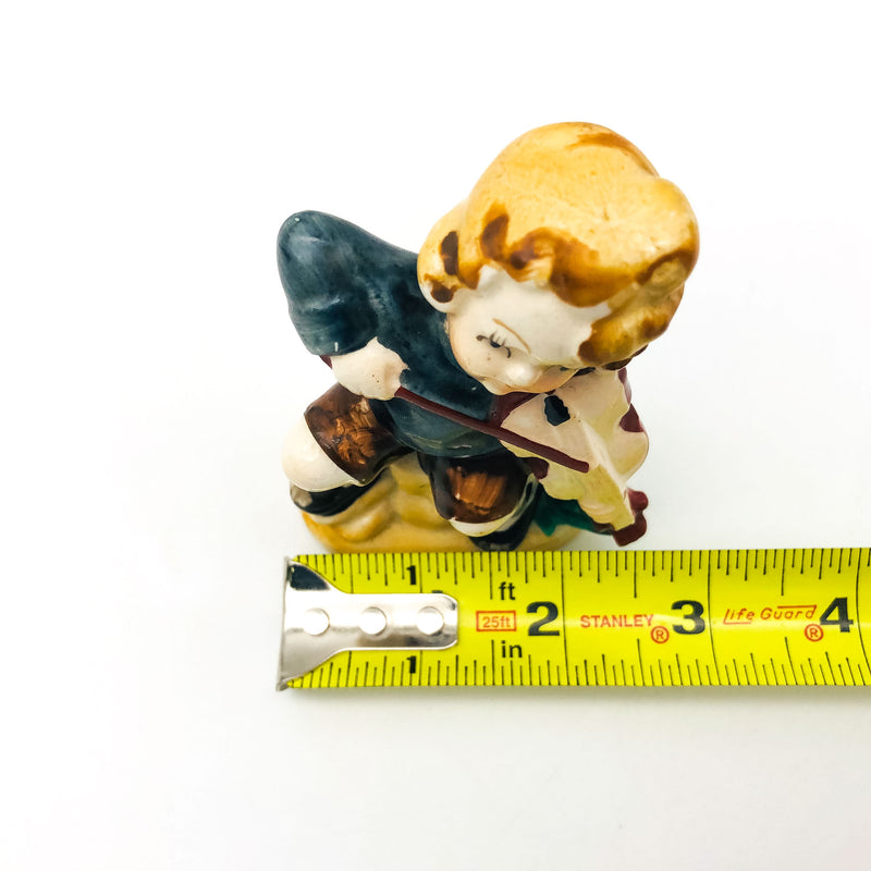 Occupied Japan Figurine Kewpie Musician Music Boy Playing Fiddle Violin 4" Cpy3