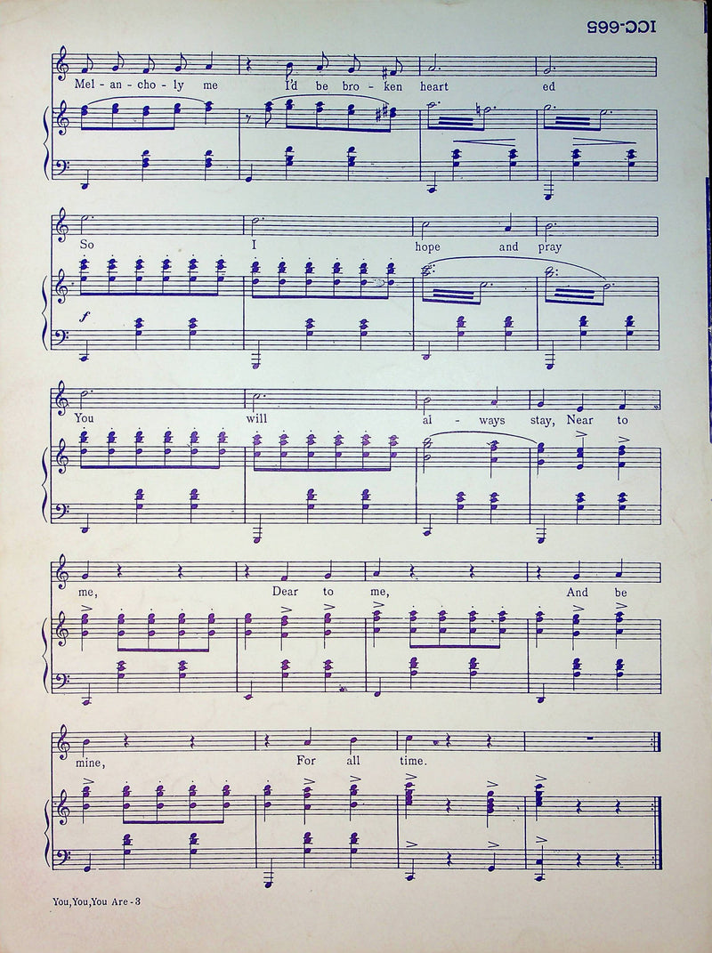 Tetos Demey Sheet Music You You You Are The One The Ames Brothers Leeds Wise 3