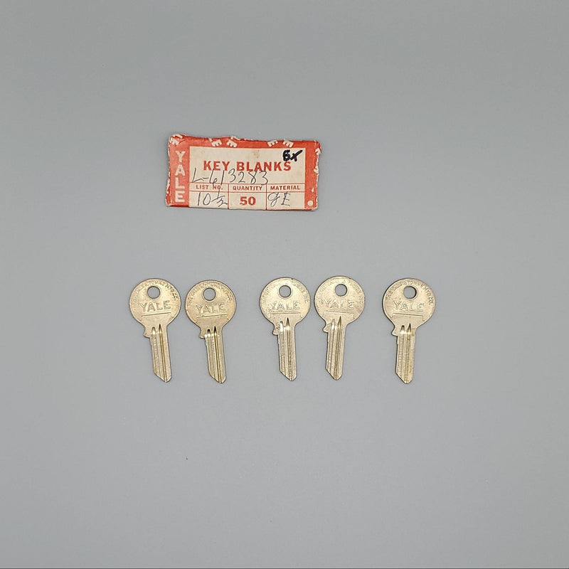 5x Yale RN10 1/2 Key Blanks GE Keyway Nickel Silver 4 Pin NOS 3