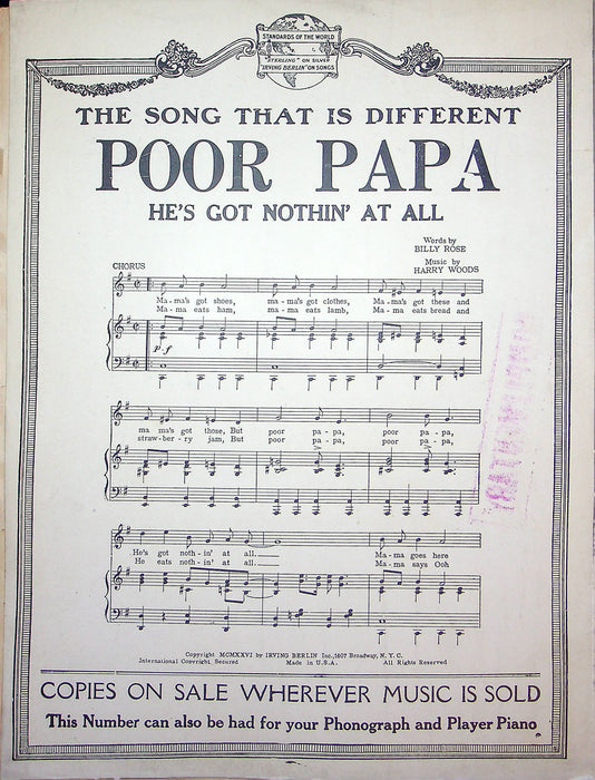 Sheet Music Oh Boy How It Was Raining Harry De Costa Abner Silver 1926 Love Song 3