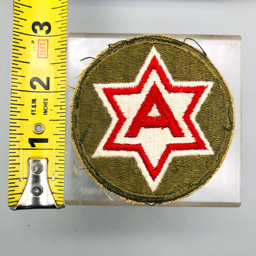 WW2 US 6th Army Patch Shoulder Sleeve Insignia SSI Red White Star OD Border 2
