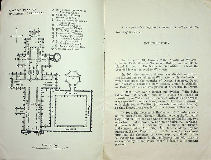 Vintage Guide of Salisbury Cathedral Church Blessed Virgin Mary Canon Fletcher
