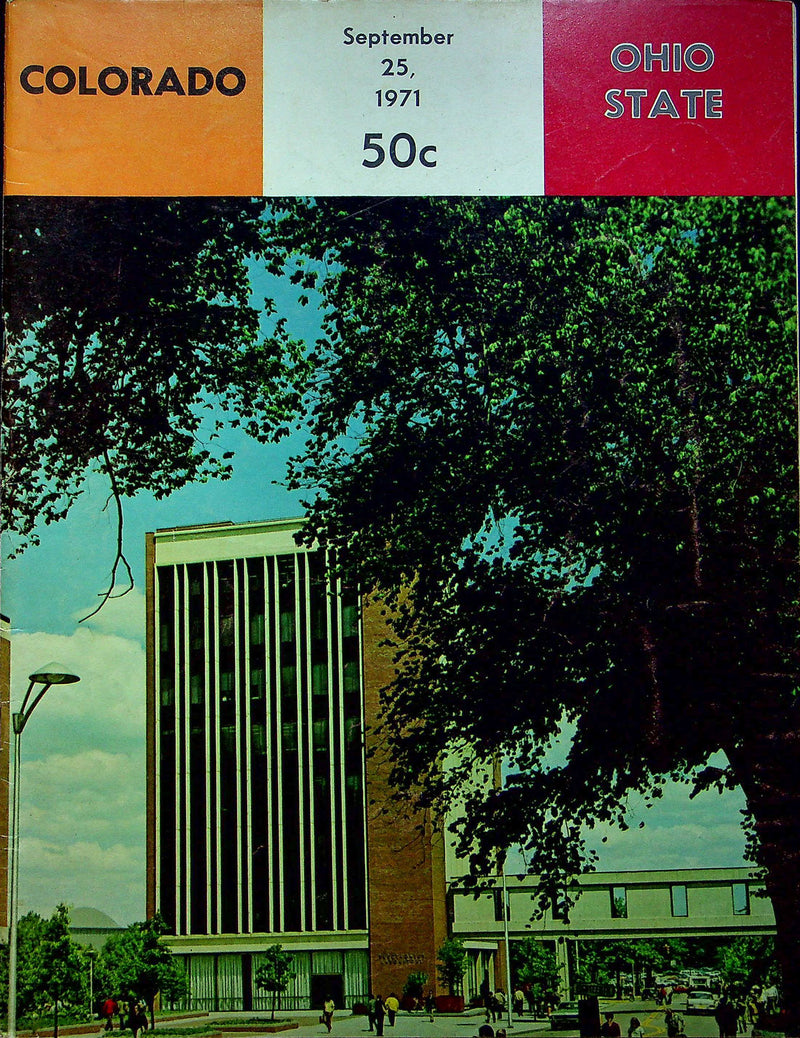 OSU Buckeye Football Program Sep 25 1971 Vs. University of Colorado Buffaloes