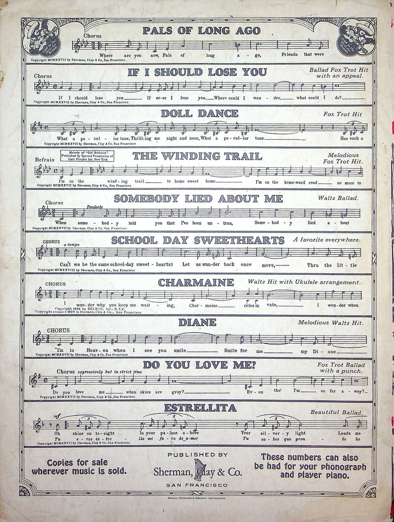 Sheet Music You're Wonderful Paul Ash Buddy Fields Jack Gardner 1928 Piano Song 3