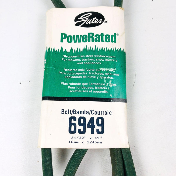 Gates Powerated 6949 21/32 x 49 Lawn Mower V Belt USA Made New NOS 012ET