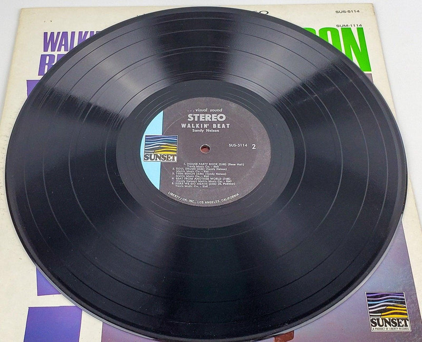 Sandy Nelson Walkin' Beat Record 33 RPM LP SUS-5114 Sunset Records 1969 4