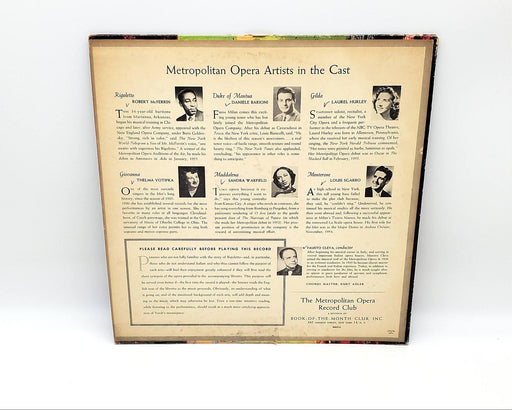 The Metropolitan Opera House Orchestra Rigoletto 33 RPM LP Record MO214 2