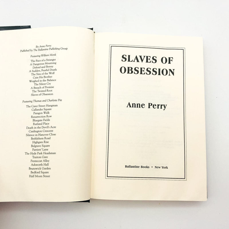 Slaves Of Obsession HC Anne Perry 2000 William Monk Investigator 1st Edition 7