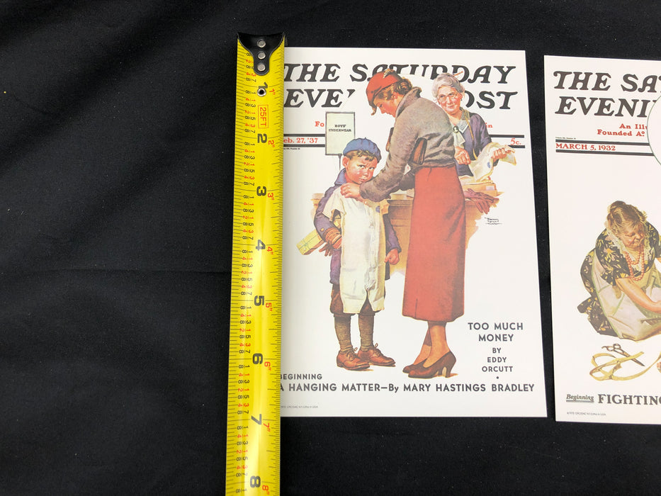 Saturday Evening Post Lithograph Prints 1930s Magazine Cover 5x7 Orig Envelope