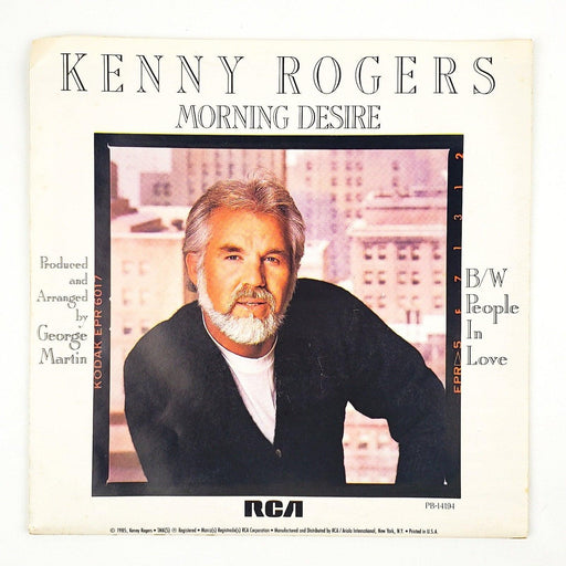 Kenny Rogers Morning Desire Record 45 RPM Single RCA 1985 w/ Poster Sleeve 1