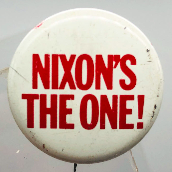 Nixon's The One Button 1" Pinback Presidential Political Campaign Red White 2