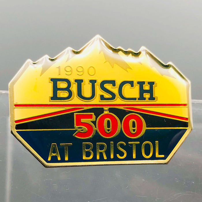 1990 Nascar Lapel Pin Pinback Busch 500 At Bristol Motor Sports Racing Epoxy