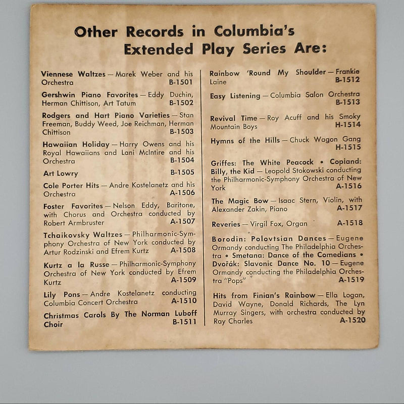 Frankie Laine Rainbow Round My Shoulder EP Record Columbia 1952 B-1512 2