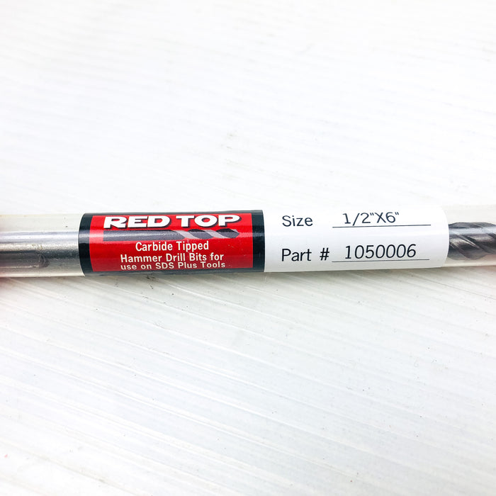 10-pk Rotary Hammer Drill Bits 1/2"x6" SDS Plus 3.5" LOC Carbide Tip Concrete