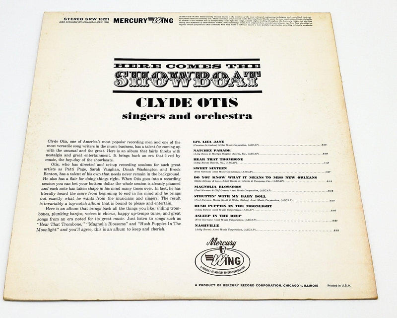 Clyde Otis Singers Here Comes The Showboat 33 RPM LP Record Mercury 2