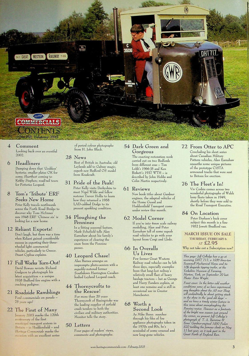 Heritage Commercials Magazine February 2003 # 158 Snowploughs Across Pennines
