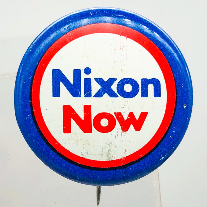 Richard Nixon Now Button Pin 1" Presidential Campaign Politics COADCO Vintage 13