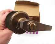 Falcon Entrance Knob Lever Lock Antique Bronze US12H 2-3/4in BS Keyed NOS 2