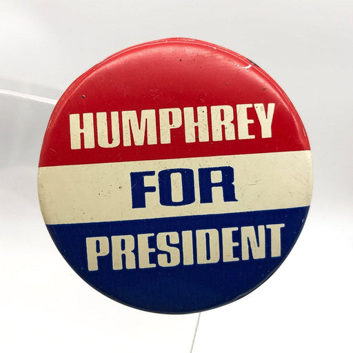 Humphrey for President Button Pinback 1.75" 1960s Red White Blue Hubert Campaign 1