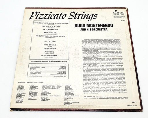 Hugo Montenegro And His Orchestra Pizzicato Strings 33 LP Record Time Records 2