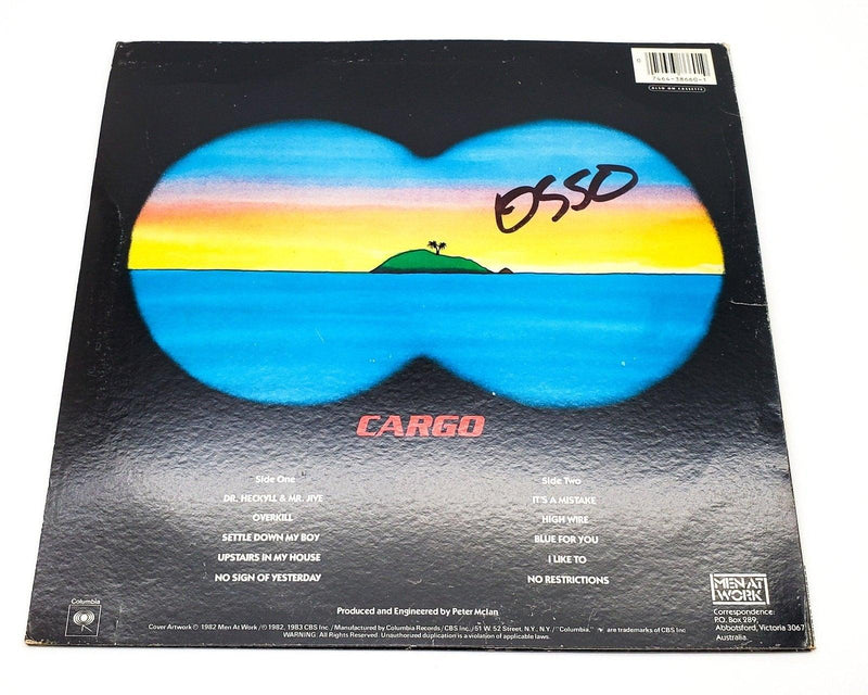 Men At Work Cargo 33 RPM LP Record Columbia 1983 w/ Pic Sleeve QC 38660 2