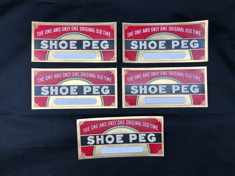 Shoe Peg Cigar Label Box End Wrapper Old Time Original Embossed Unused Vintage