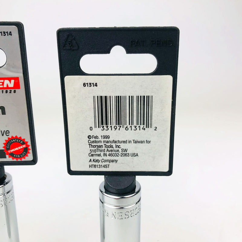 3ct 14mm Deep Socket 3/8 Drive 6 Point Metric Chrome Vanadium Thorsen 61314 New