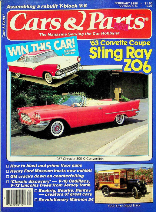 Cars & Parts Magazine February 1988 Vol 31 No 2 63 Corvette Coupe Sting Ray ZO6