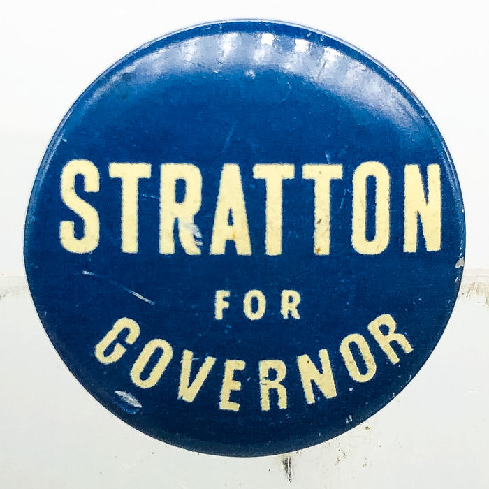 Stratton For Governor Button Pinback .75" Illinois Campaign Green Duck Co 1