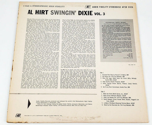 Al Hirt Swingin' Dixie! Record LP AFSD 5926 Audio Fidelity 1968 2