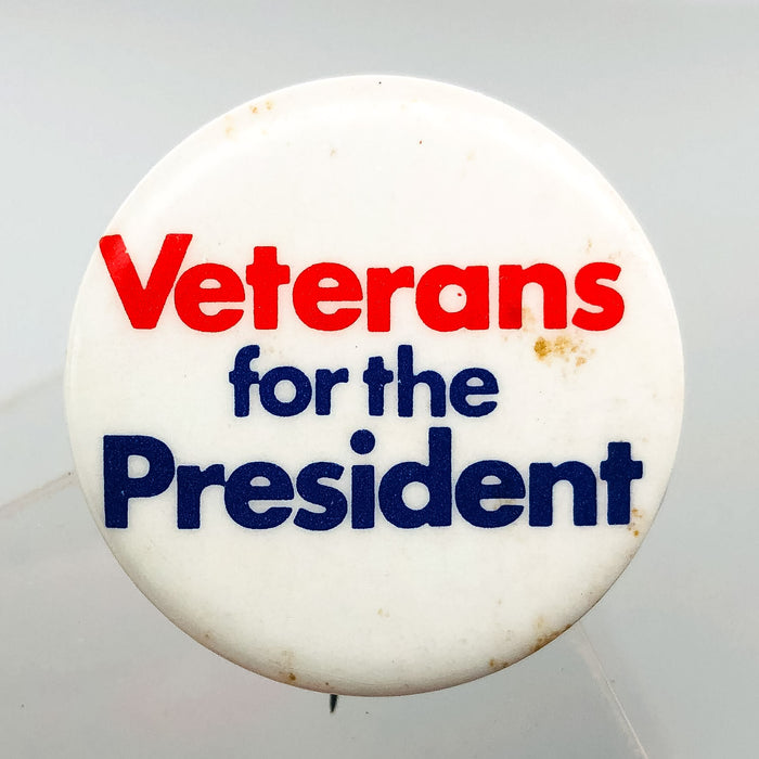 Veterans For The President Button Pin 1.25" Campaign Political Columbia Ad NYC 2