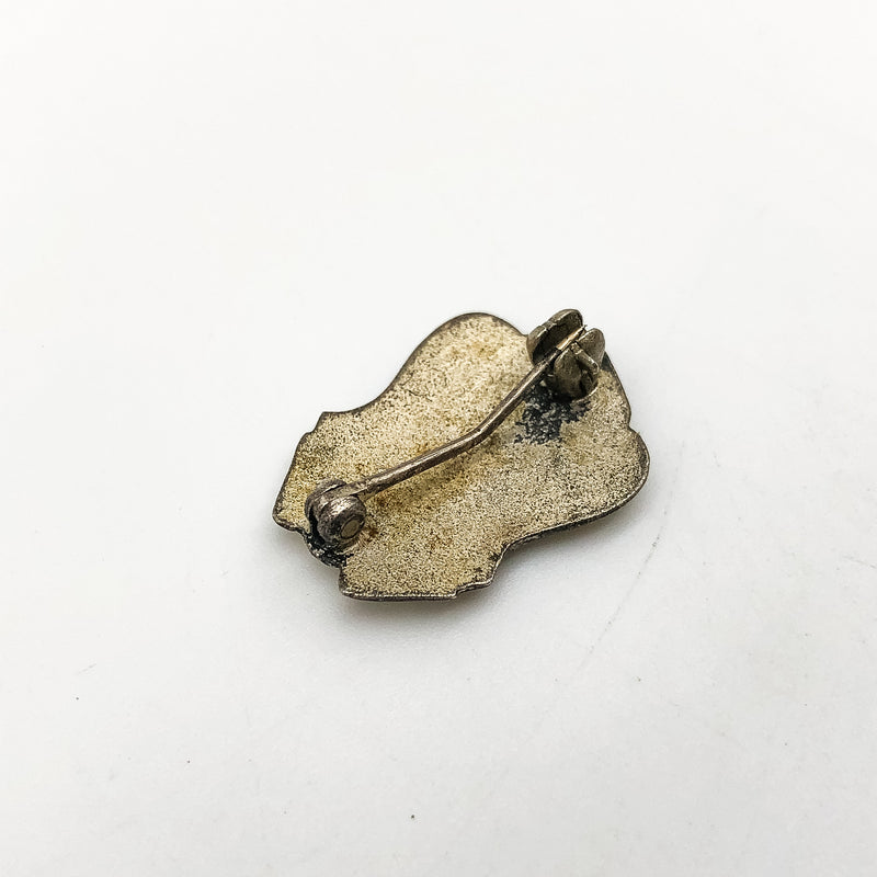 Vintage Fire Department Officer Mini Badge Pin Pinback East Quogue New York