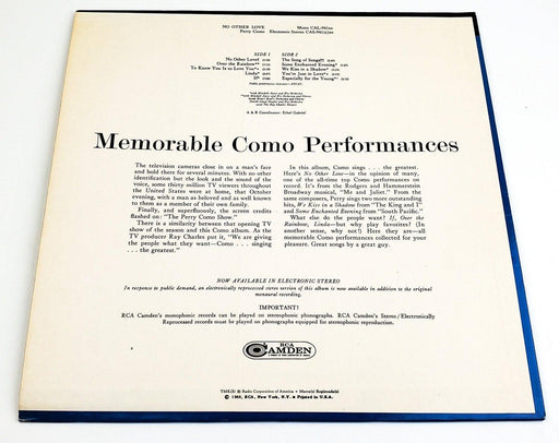Perry Como No Other Love 33 RPM LP Record RCA 1966 CAS-941 2