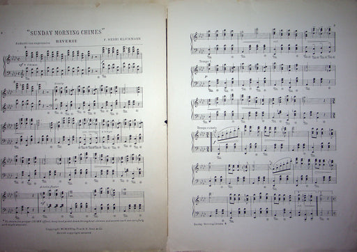 Sheet Music Sunday Morning Chimes Reverie F Henri Klickmann 1914 Frank K Root 2