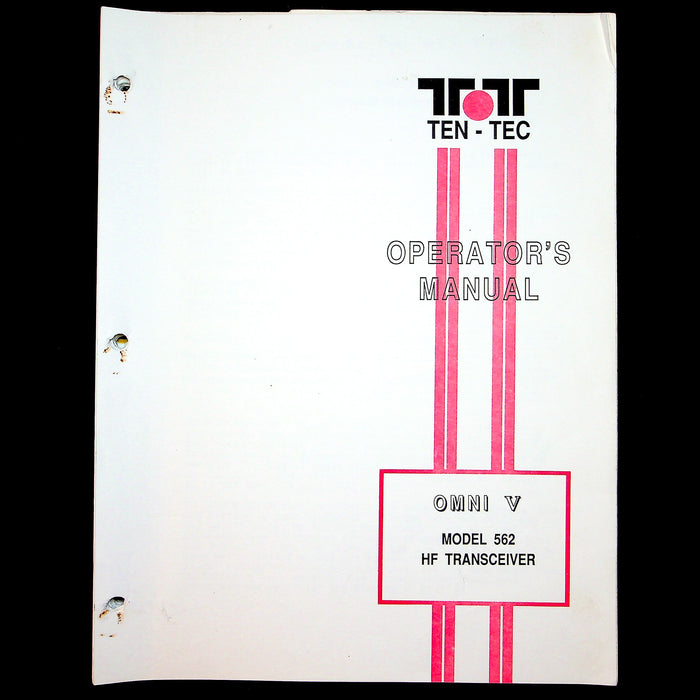 Ten-Tec Model 562 Omni V Operator's Manual