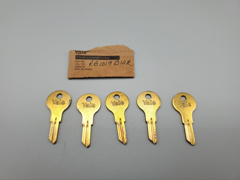5x Yale RB1019 Key Blanks B10R Keyway Solid Brass 4 Pin NOS 3