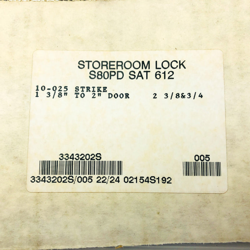 Schlage 3343202S Storeroom Locking Latch Lever S80PD Copper Finish SAT 612 NOS