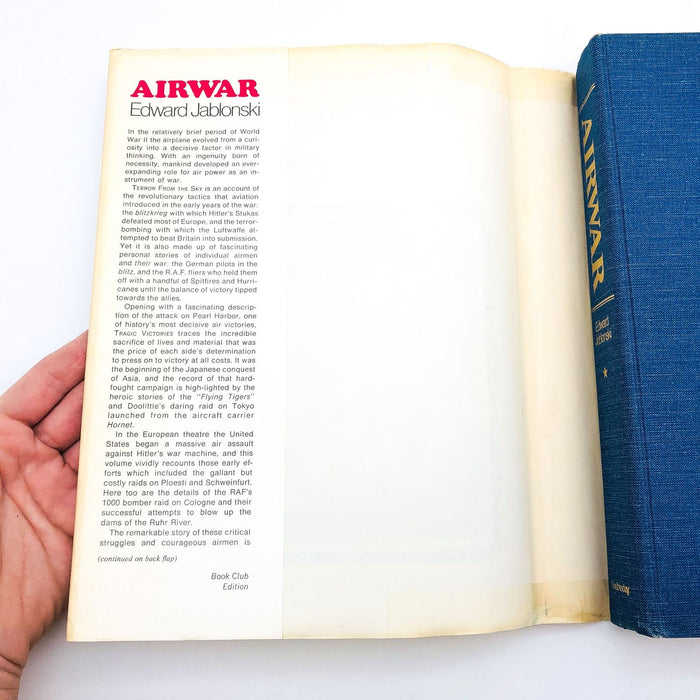 Airwar 1 Hardcover Edward Jablonski 1971 Book Club Edition WW2 Pearl Harbor Cpy2 7